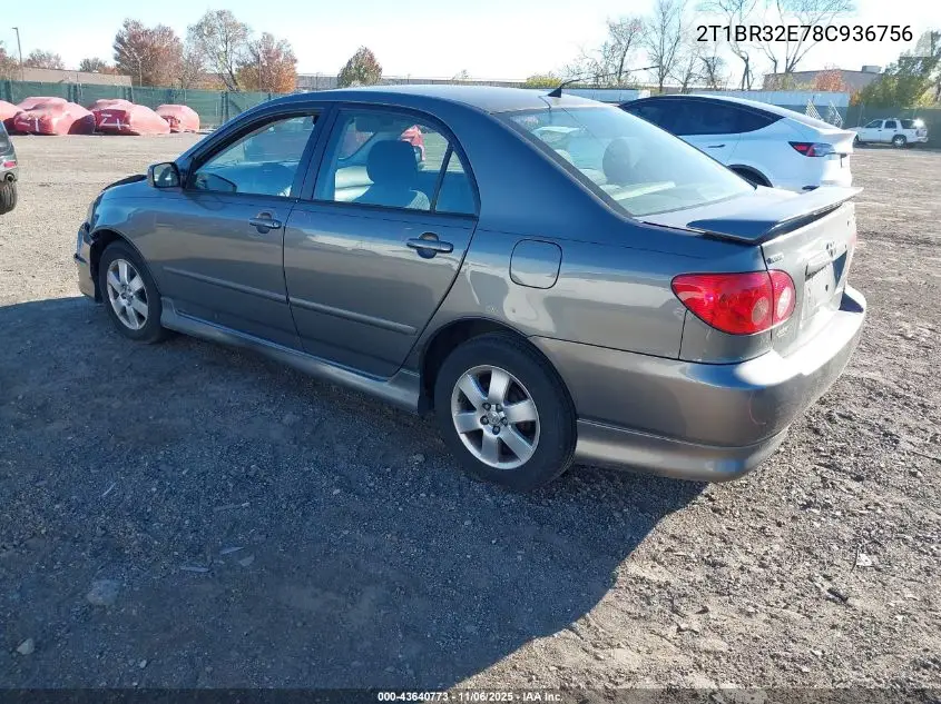 2T1BR32E78C936756 2008 Toyota Corolla S