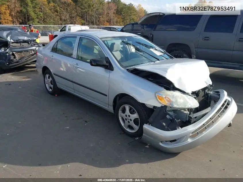 1NXBR32E78Z953491 2008 Toyota Corolla Ce