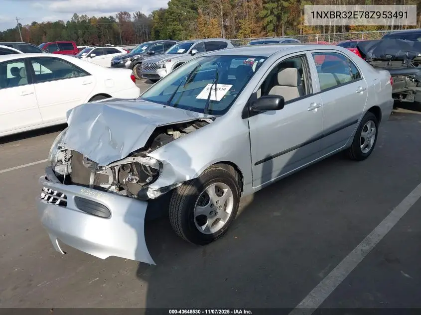 1NXBR32E78Z953491 2008 Toyota Corolla Ce