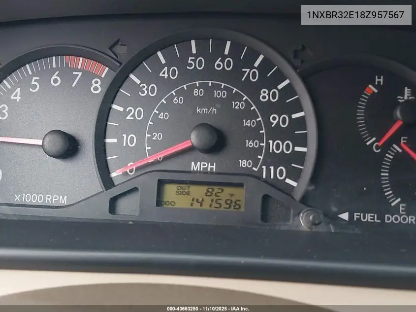 1NXBR32E18Z957567 2008 Toyota Corolla Ce