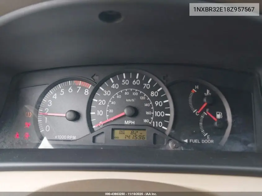1NXBR32E18Z957567 2008 Toyota Corolla Ce