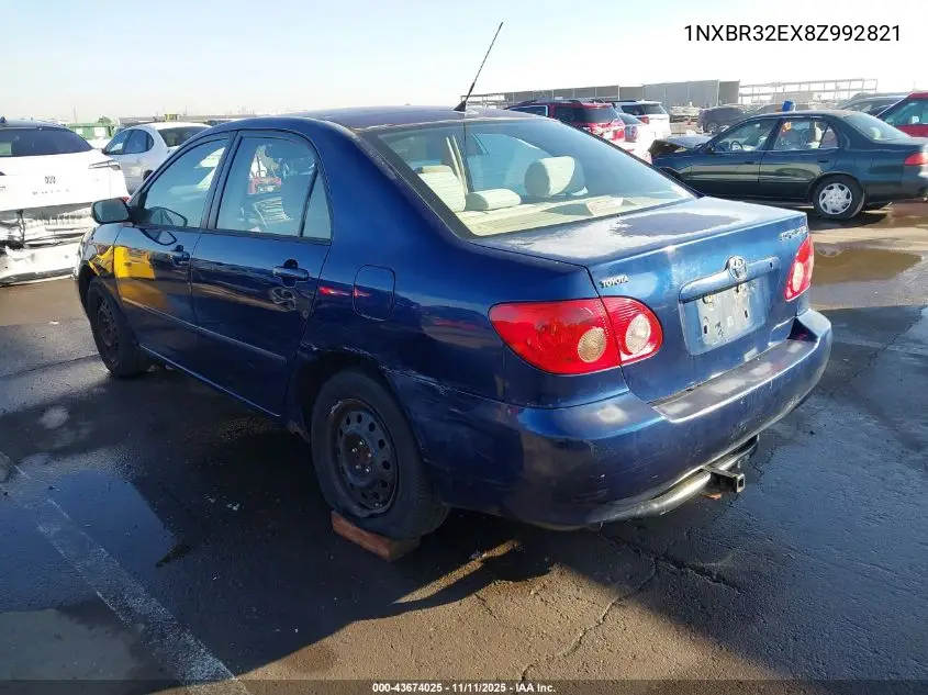1NXBR32EX8Z992821 2008 Toyota Corolla Le