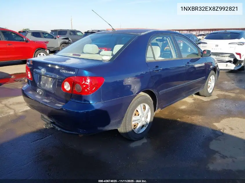 1NXBR32EX8Z992821 2008 Toyota Corolla Le