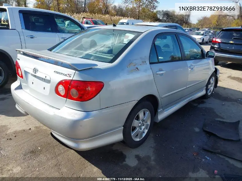 1NXBR32E78Z993666 2008 Toyota Corolla S