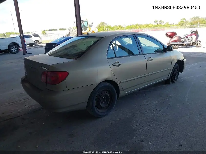 1NXBR30E38Z980450 2008 Toyota Corolla Le