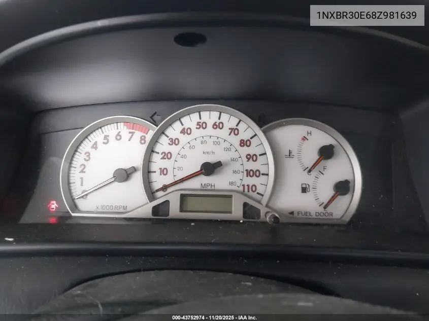 1NXBR30E68Z981639 2008 Toyota Corolla S
