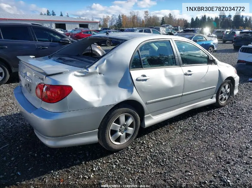 1NXBR30E78Z034772 2008 Toyota Corolla S