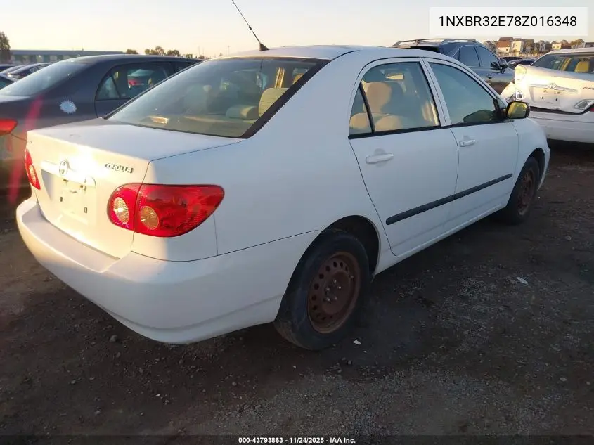 1NXBR32E78Z016348 2008 Toyota Corolla Ce