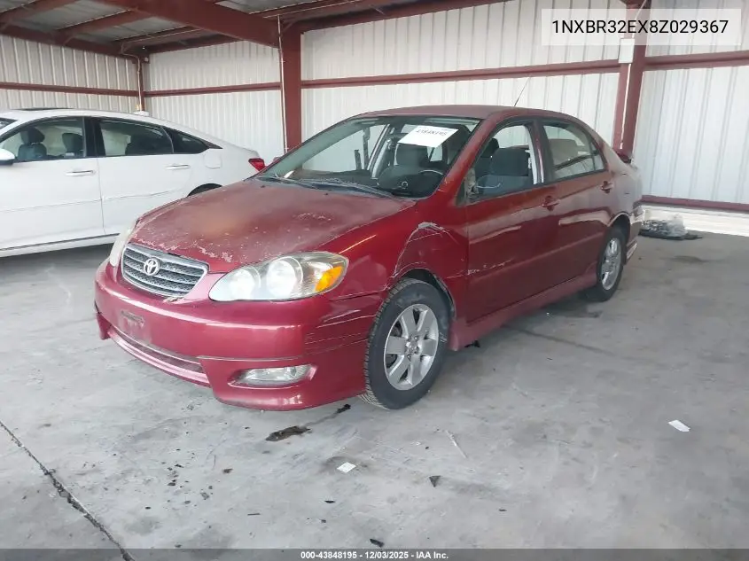 1NXBR32EX8Z029367 2008 Toyota Corolla S