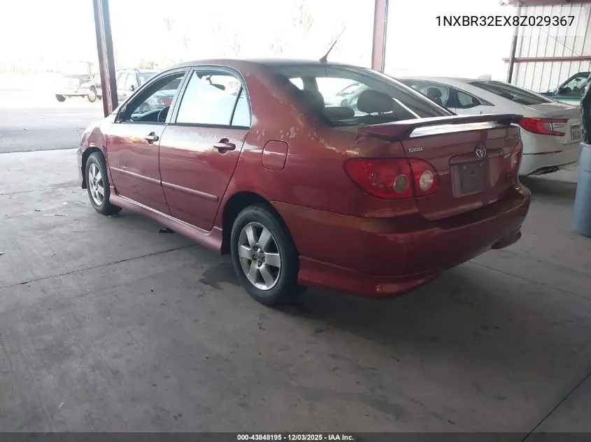 1NXBR32EX8Z029367 2008 Toyota Corolla S