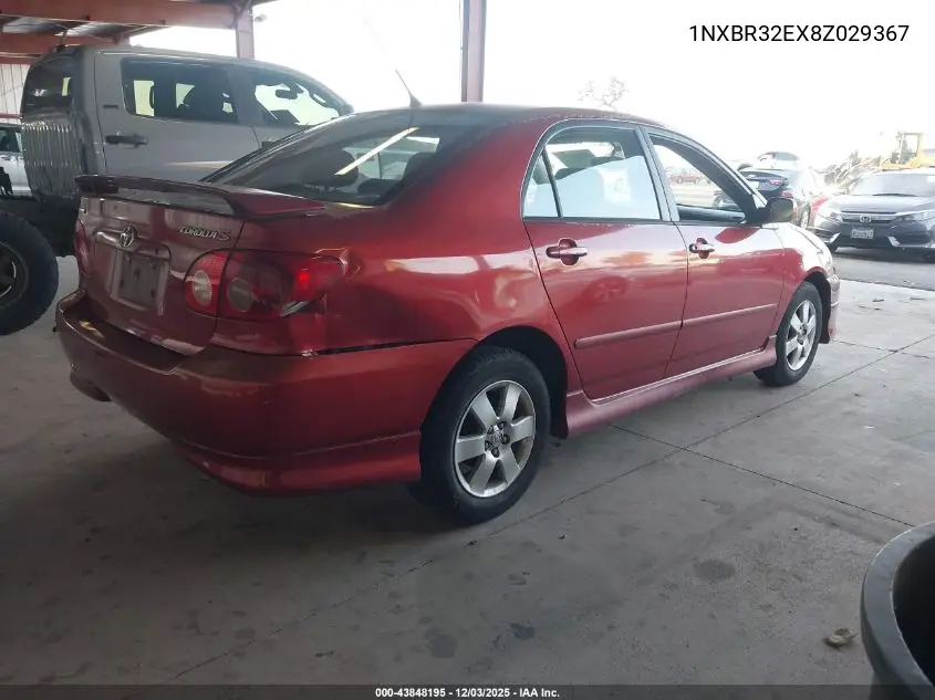 1NXBR32EX8Z029367 2008 Toyota Corolla S