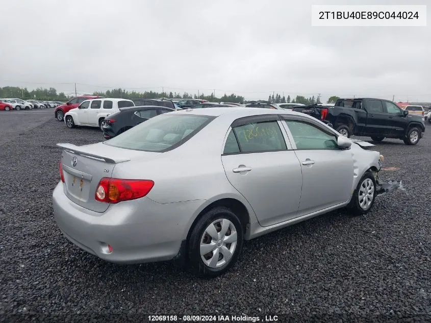 2009 Toyota Corolla VIN: 2T1BU40E89C044024 Lot: 12069158