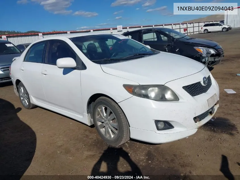 2009 Toyota Corolla S VIN: 1NXBU40E09Z094043 Lot: 40424930