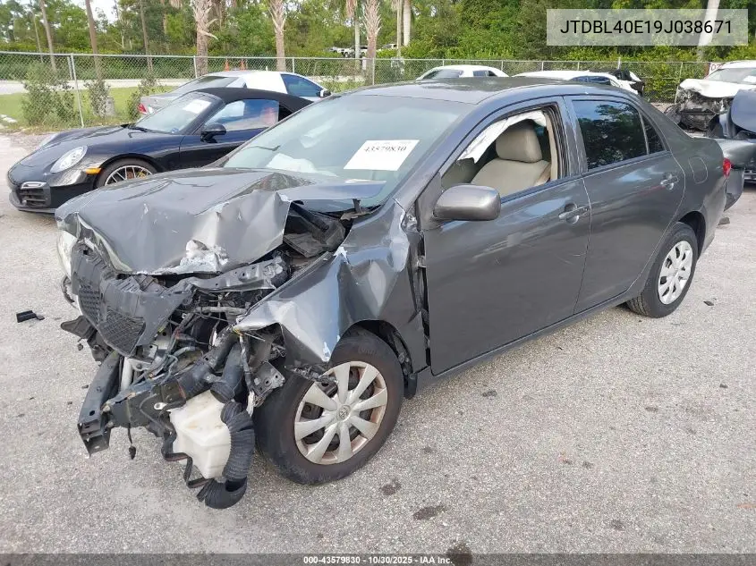 JTDBL40E19J038671 2009 Toyota Corolla Le