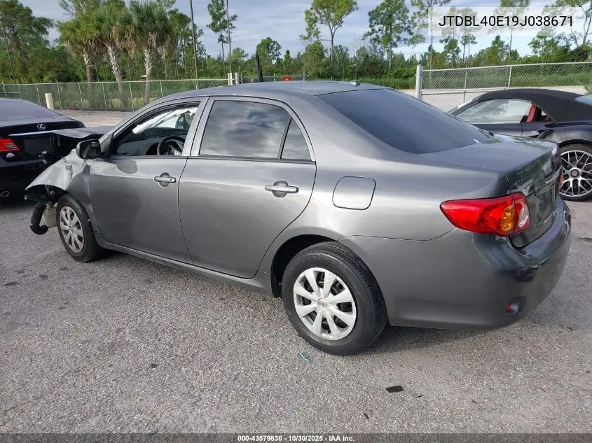 JTDBL40E19J038671 2009 Toyota Corolla Le