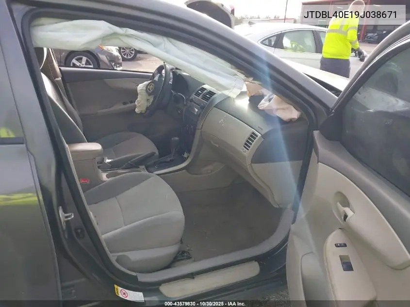 JTDBL40E19J038671 2009 Toyota Corolla Le