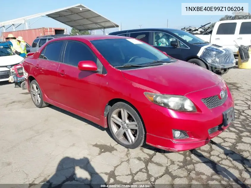 1NXBE40E99Z106204 2009 Toyota Corolla Xrs