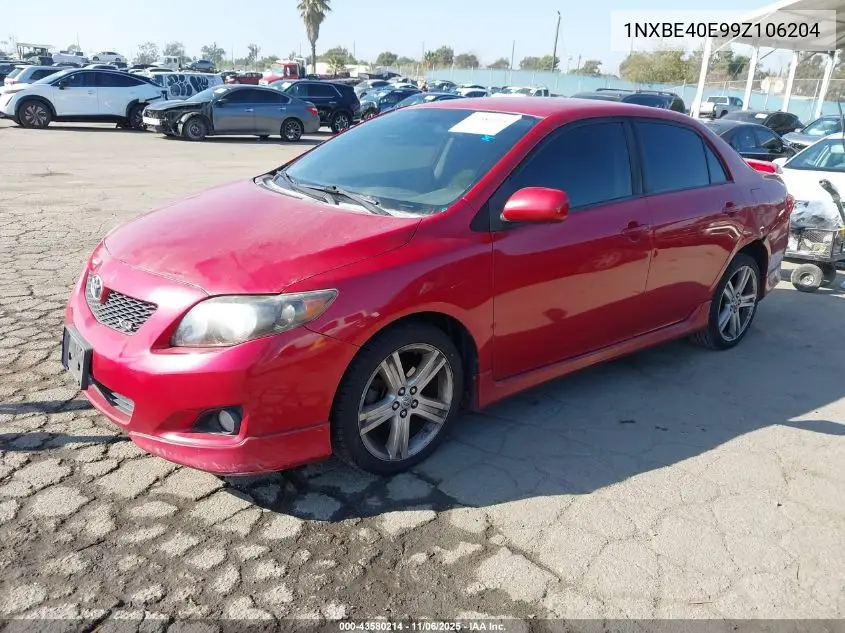 1NXBE40E99Z106204 2009 Toyota Corolla Xrs