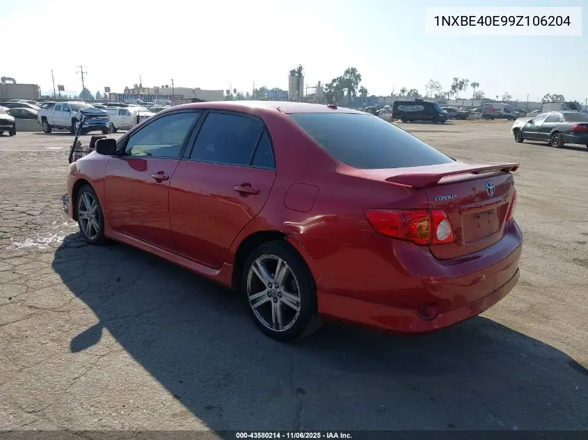 1NXBE40E99Z106204 2009 Toyota Corolla Xrs