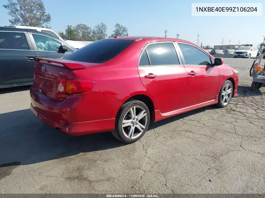 1NXBE40E99Z106204 2009 Toyota Corolla Xrs