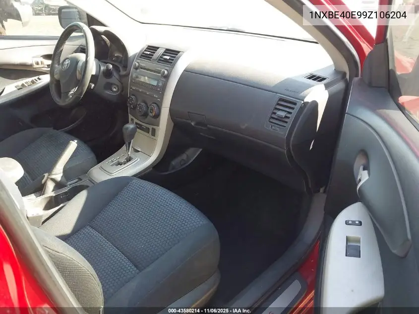 1NXBE40E99Z106204 2009 Toyota Corolla Xrs
