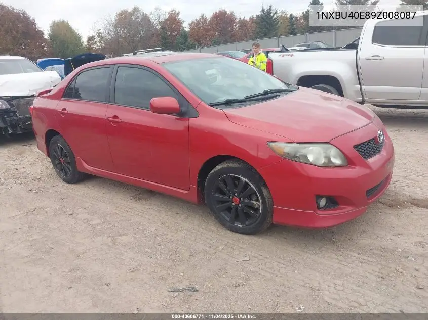 1NXBU40E89Z008087 2009 Toyota Corolla S