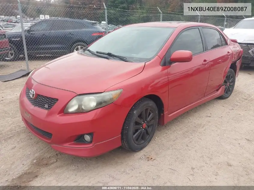 1NXBU40E89Z008087 2009 Toyota Corolla S