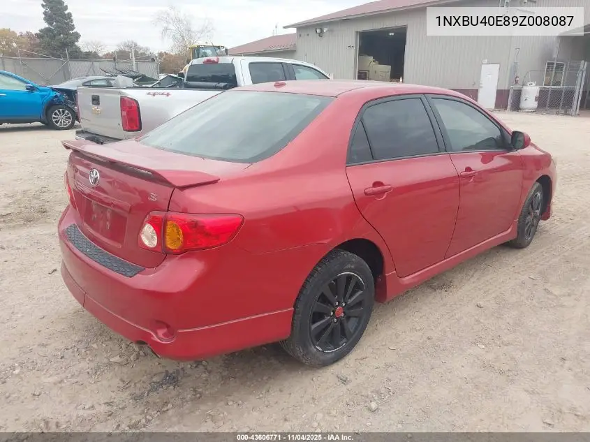 1NXBU40E89Z008087 2009 Toyota Corolla S