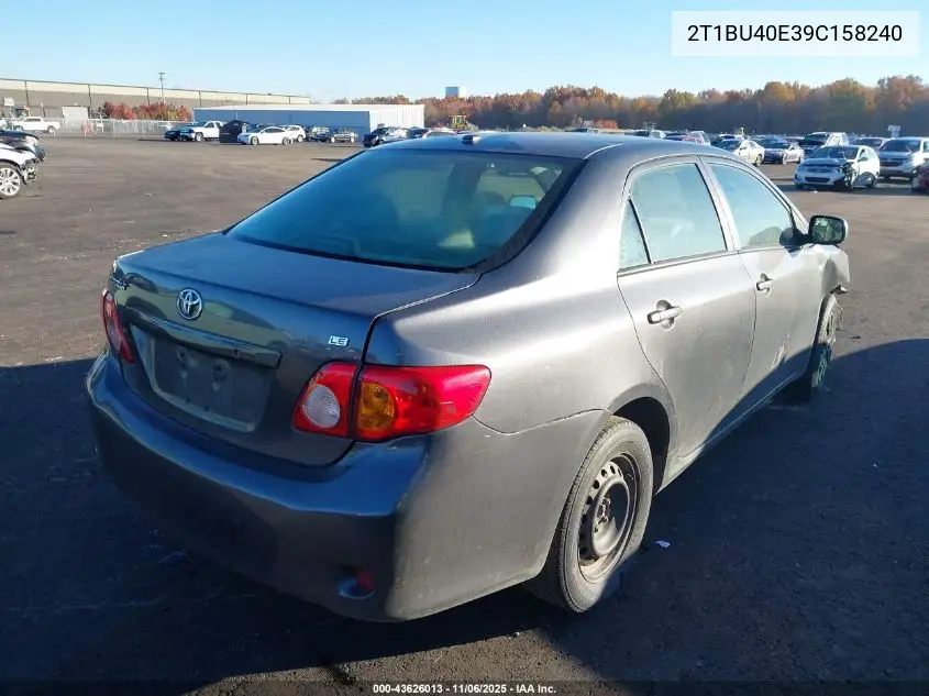 2T1BU40E39C158240 2009 Toyota Corolla Le