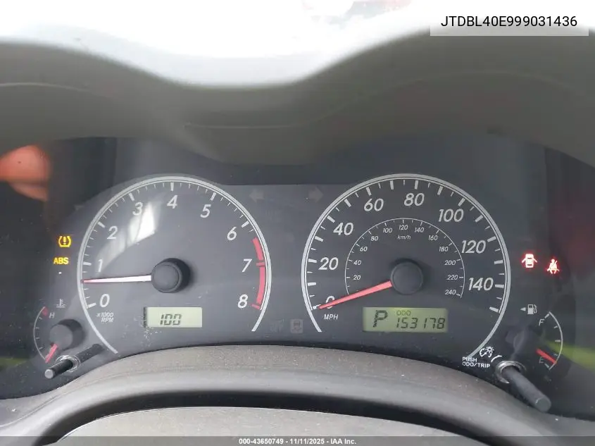 JTDBL40E999031436 2009 Toyota Corolla