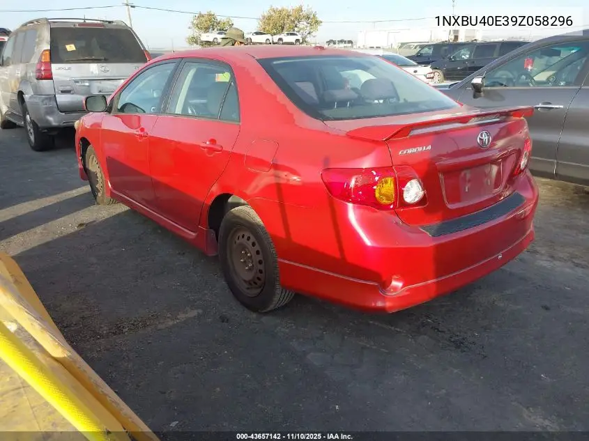 1NXBU40E39Z058296 2009 Toyota Corolla S