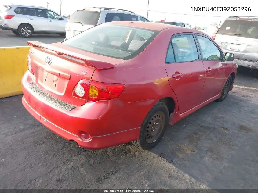 1NXBU40E39Z058296 2009 Toyota Corolla S