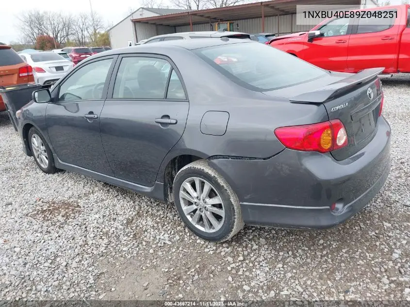 1NXBU40E89Z048251 2009 Toyota Corolla S