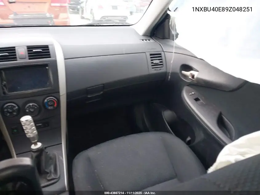 1NXBU40E89Z048251 2009 Toyota Corolla S
