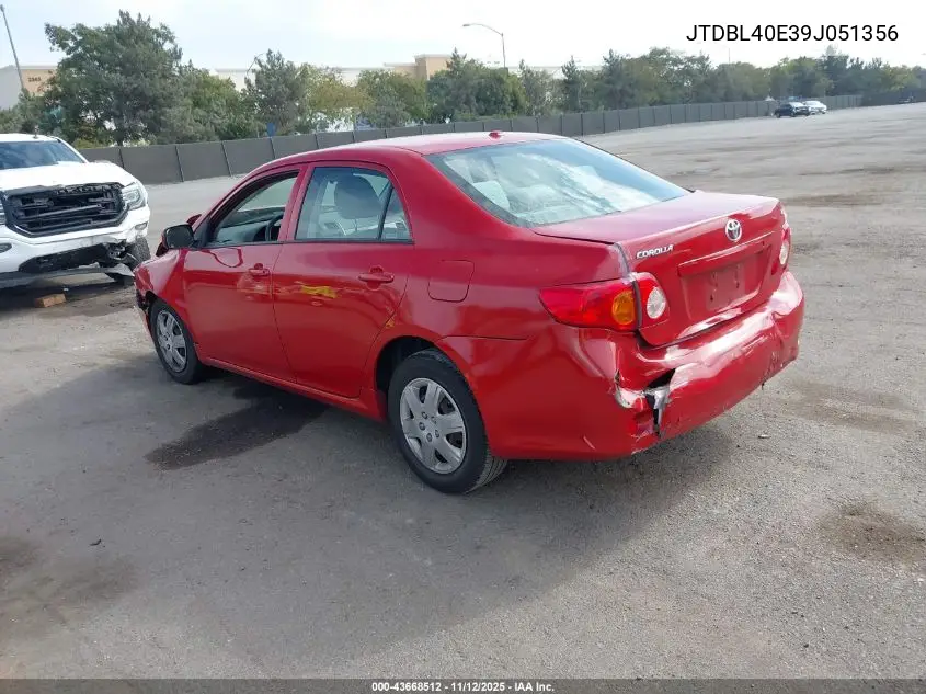 JTDBL40E39J051356 2009 Toyota Corolla Le
