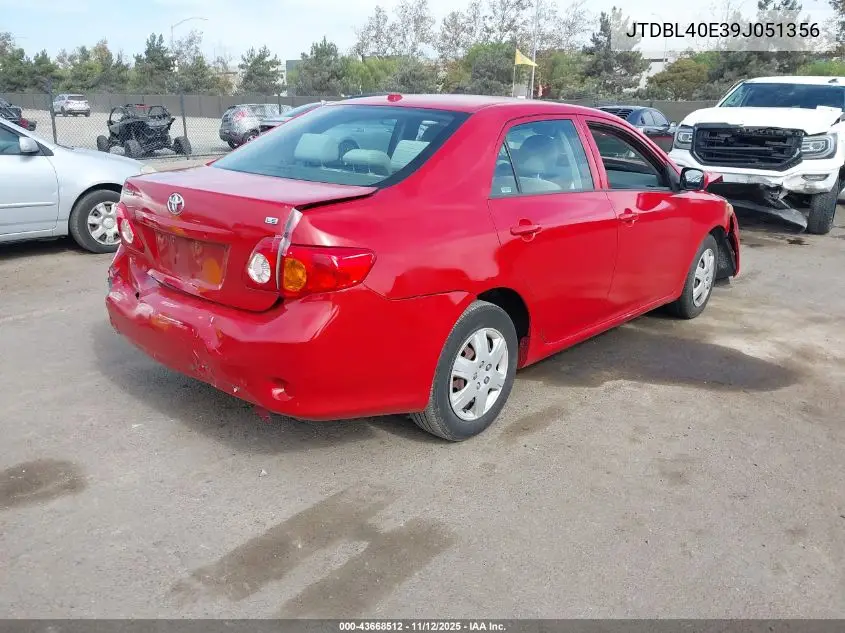 JTDBL40E39J051356 2009 Toyota Corolla Le