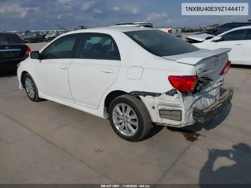 1NXBU40E39Z144417 2009 Toyota Corolla S