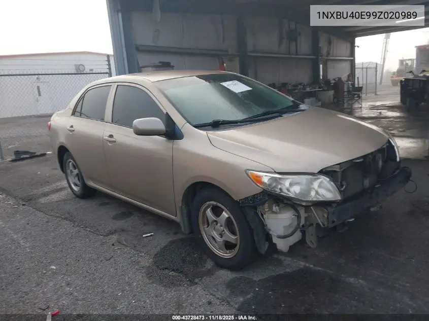 1NXBU40E99Z020989 2009 Toyota Corolla Le