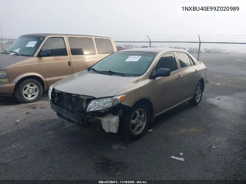 1NXBU40E99Z020989 2009 Toyota Corolla Le