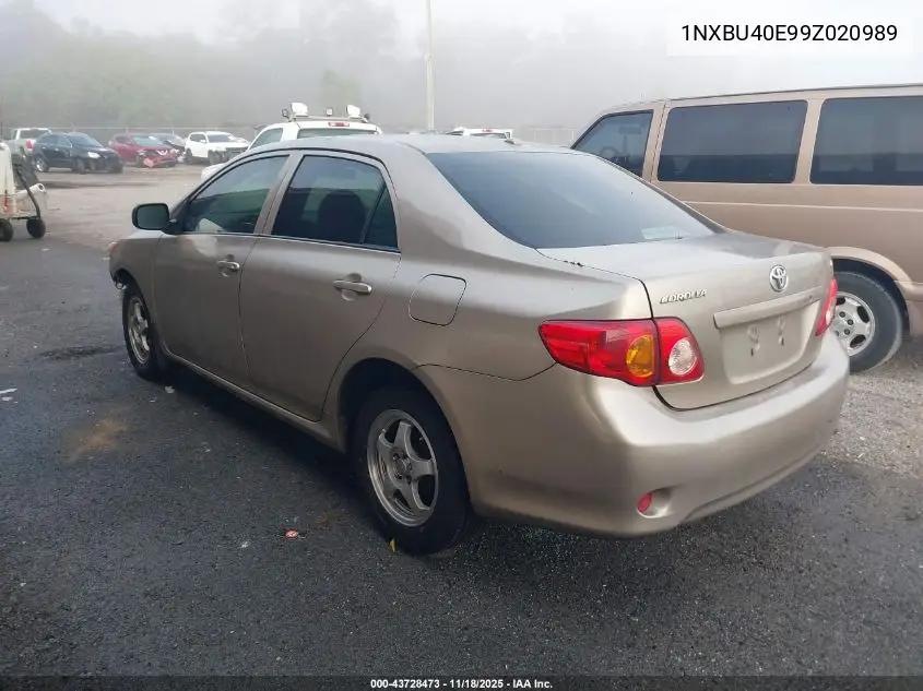 1NXBU40E99Z020989 2009 Toyota Corolla Le