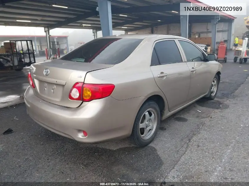 1NXBU40E99Z020989 2009 Toyota Corolla Le
