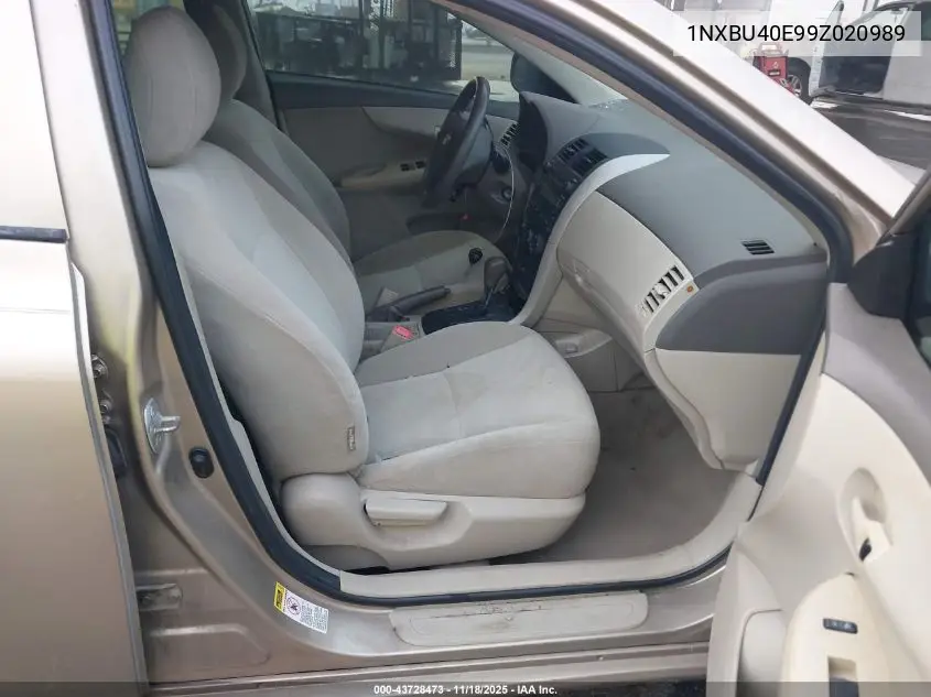 1NXBU40E99Z020989 2009 Toyota Corolla Le