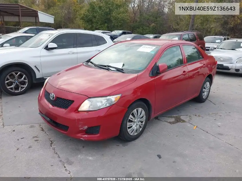 1NXBU40E59Z136643 2009 Toyota Corolla Le