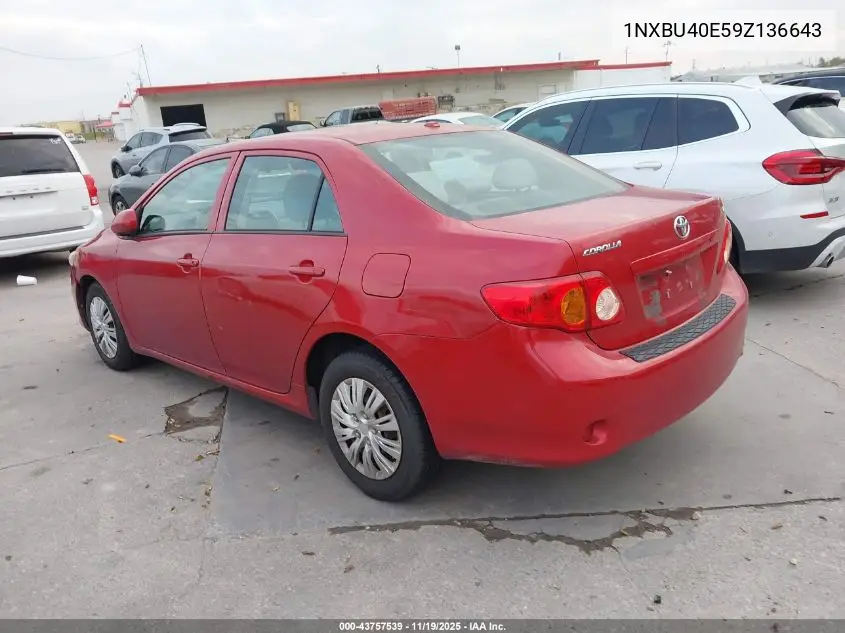 1NXBU40E59Z136643 2009 Toyota Corolla Le