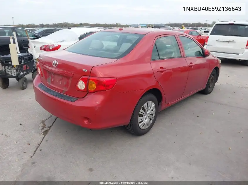 1NXBU40E59Z136643 2009 Toyota Corolla Le