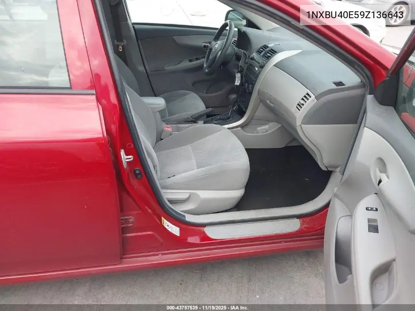1NXBU40E59Z136643 2009 Toyota Corolla Le