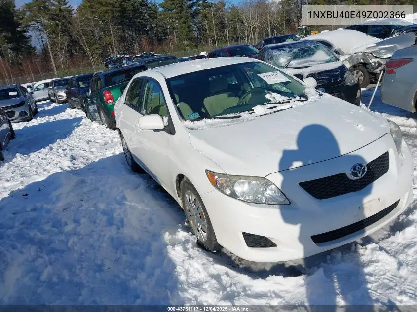1NXBU40E49Z002366 2009 Toyota Corolla Xle