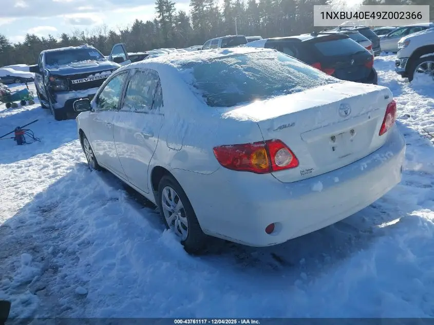 1NXBU40E49Z002366 2009 Toyota Corolla Xle