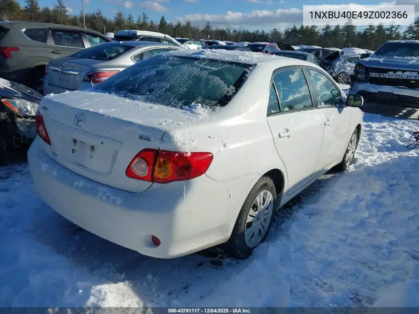 1NXBU40E49Z002366 2009 Toyota Corolla Xle