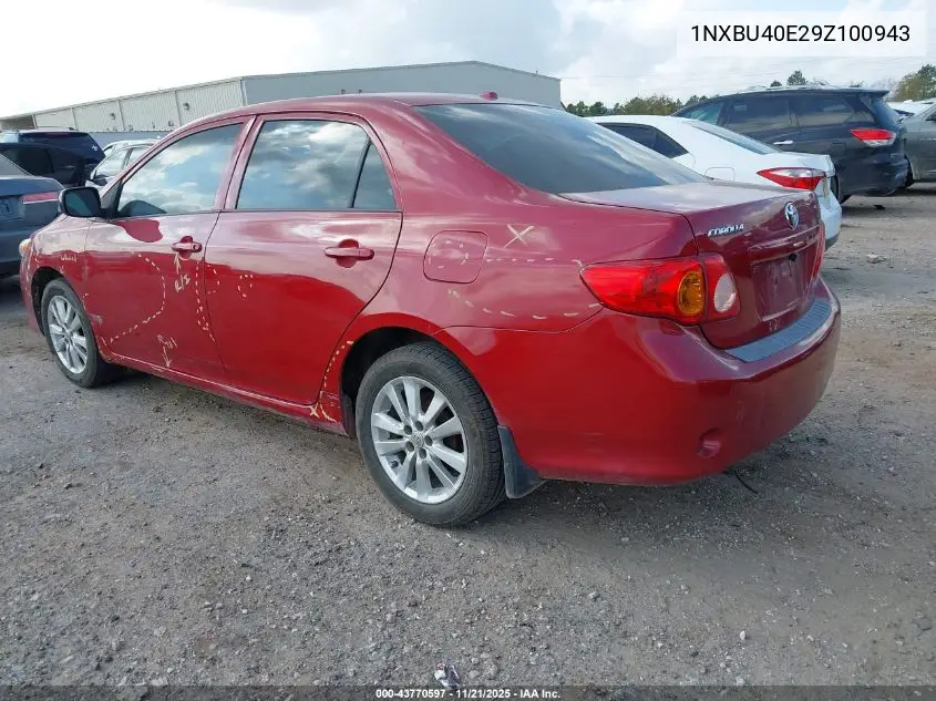 1NXBU40E29Z100943 2009 Toyota Corolla Le